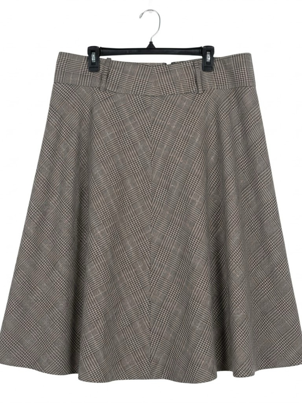 Pre Loved Classic Brown, Beige and Metallic Bronze Plaid A-Line Skirt Size 18